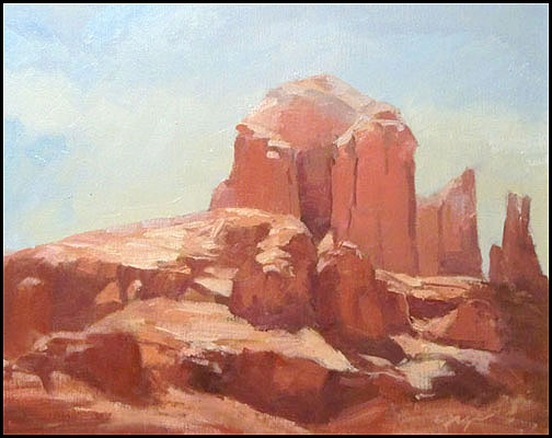 'Cathedral Rock' by Vince Fazio Oil on Canvas Landscape and Still Life Painting at Rowe Gallery