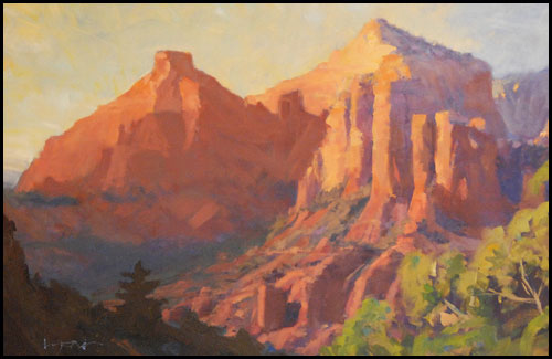 'Lingering Sunset' by Vince Fazio Oil on Canvas Landscape and Still Life Painting at Rowe Gallery