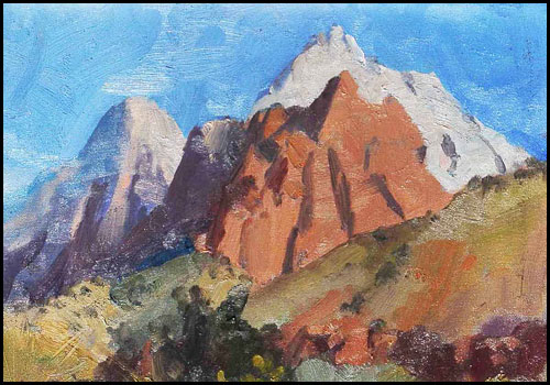 'Zion Morning' by Vince Fazio Oil on Canvas Landscape and Still Life Painting at Rowe Gallery