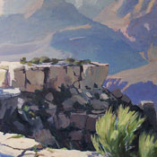 'Summer Haze, Moran Point' by Vince Fazio Oil on Canvas Landscape and Still Life Painting at Rowe Gallery
